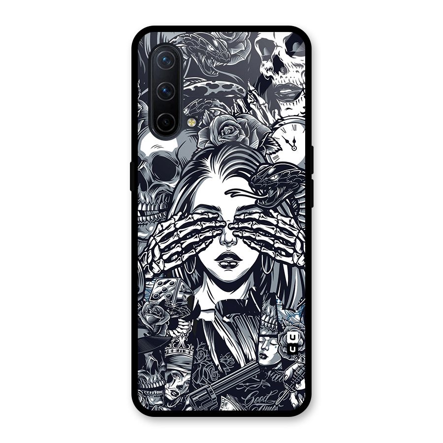 Vintage Skulls and Girl Style Glass Back Case for OnePlus Nord CE 5G