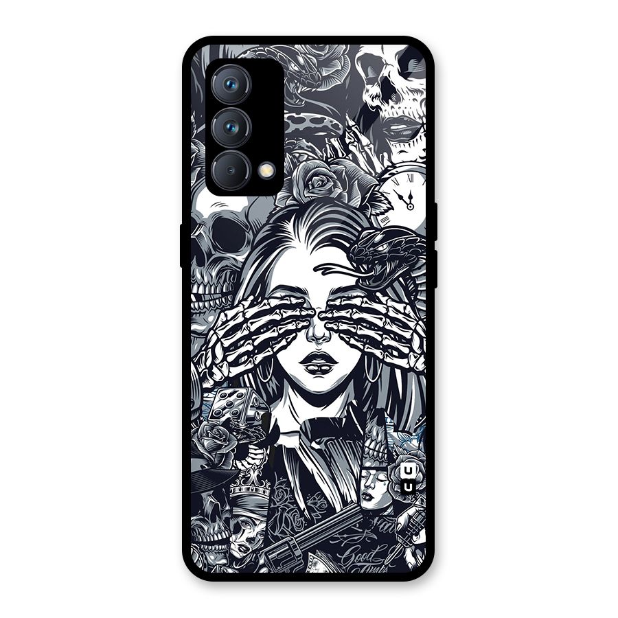 Vintage Skulls and Girl Style Glass Back Case for Realme GT Master Edition