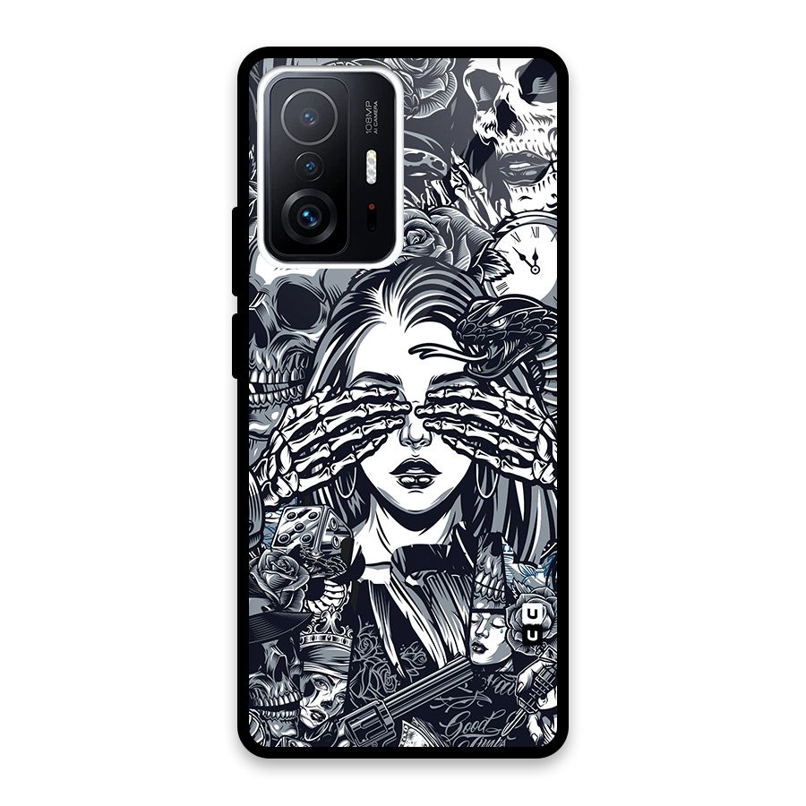 Vintage Skulls and Girl Style Glass Back Case for Xiaomi 11T Pro