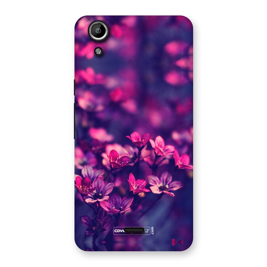 Violet Floral Back Case for Micromax Canvas Selfie Lens Q345
