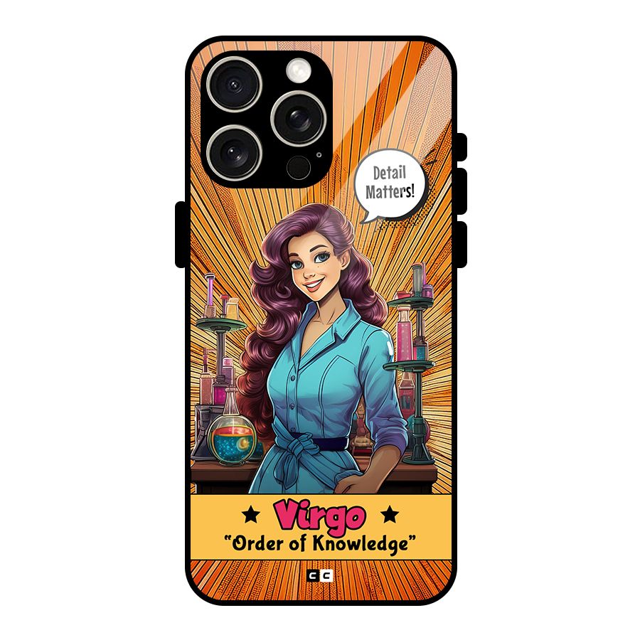 Virgo Order Glass Back Case for iPhone 15 Pro Max