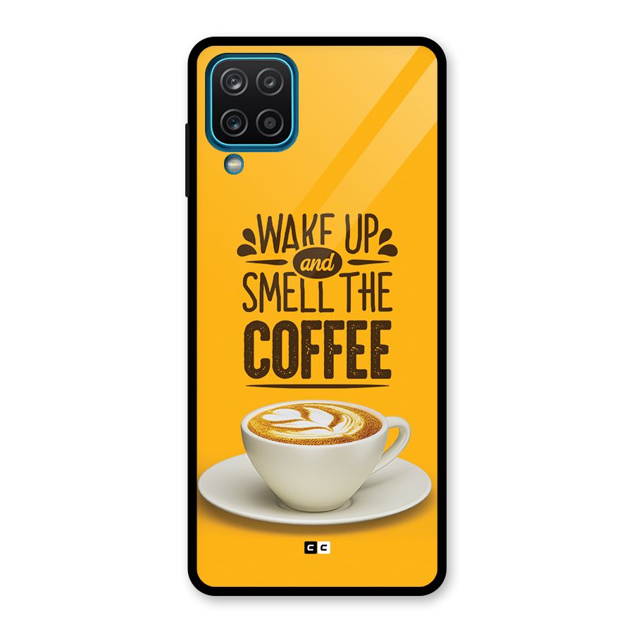 Wake Up Coffee Glass Back Case for Galaxy A12