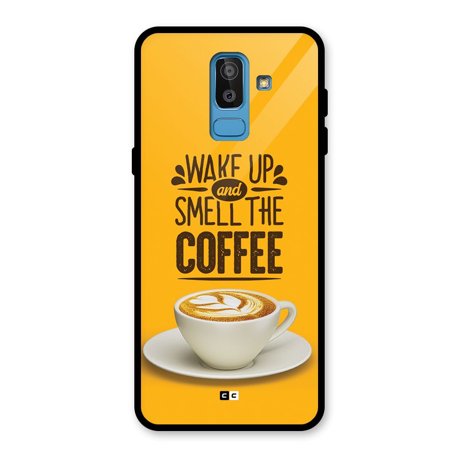 Wake Up Coffee Glass Back Case for Galaxy J8
