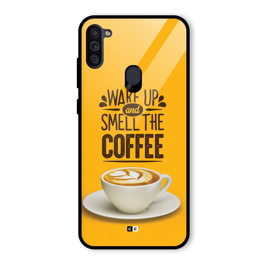 Wake Up Coffee Glass Back Case for Galaxy M11