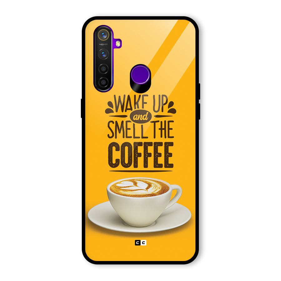 Wake Up Coffee Glass Back Case for Realme 5 Pro