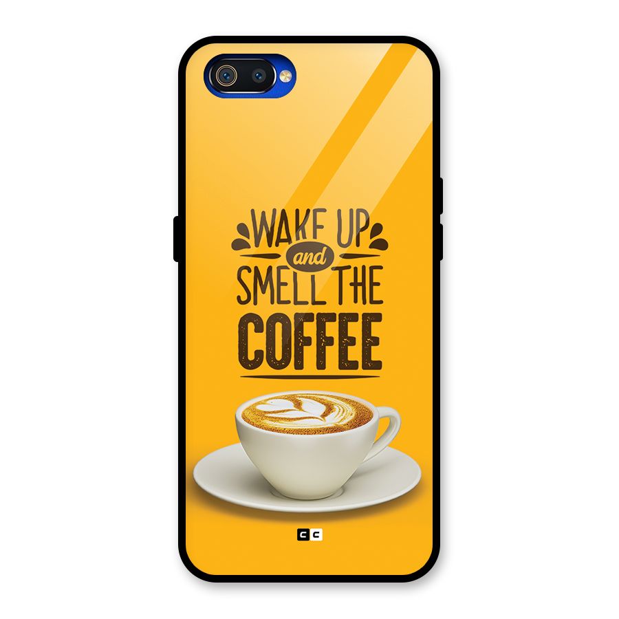 Wake Up Coffee Glass Back Case for Realme C2