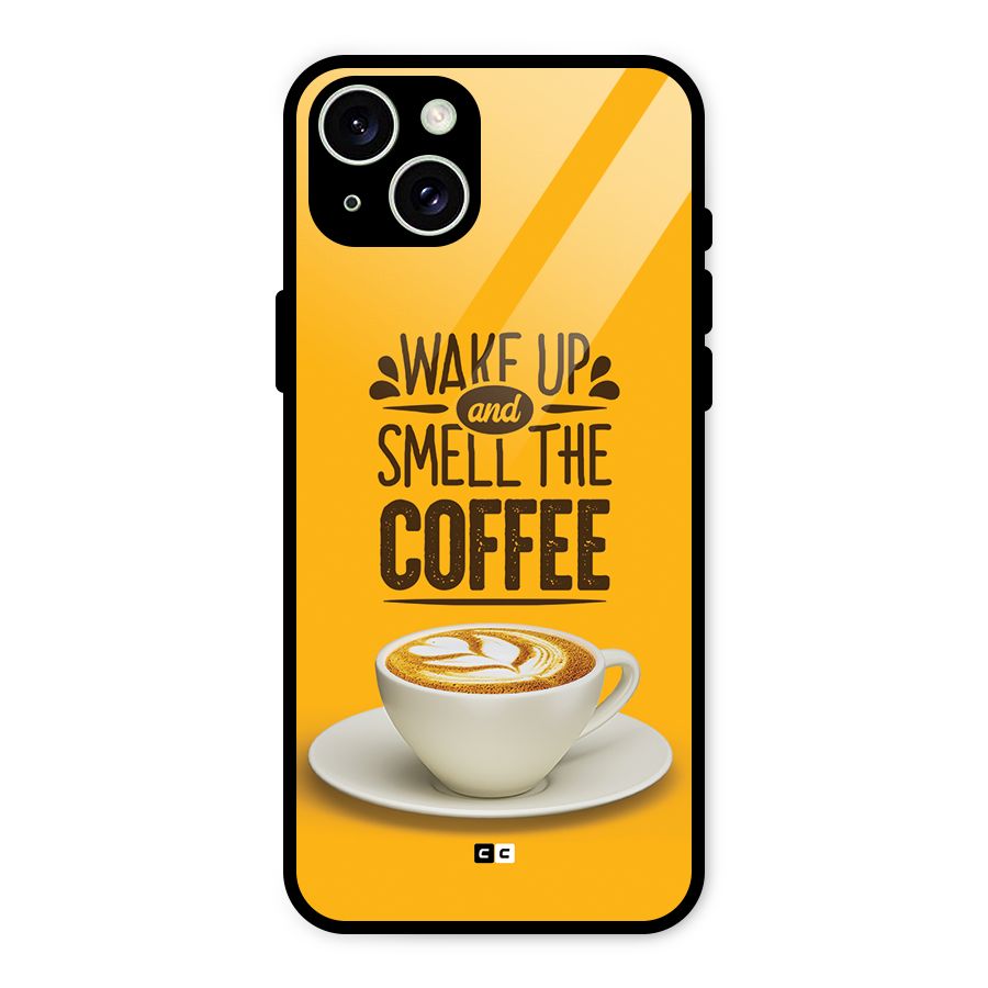 Wake Up Coffee Glass Back Case for iPhone 15 Plus