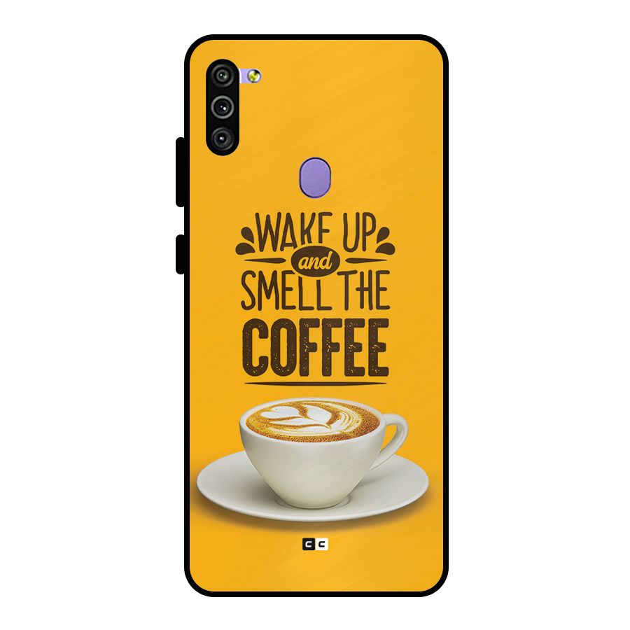 Wake Up Coffee Metal Back Case for Galaxy M11