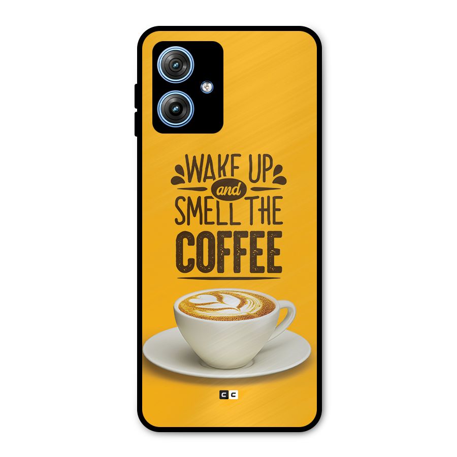 Wake Up Coffee Metal Back Case for Moto G54