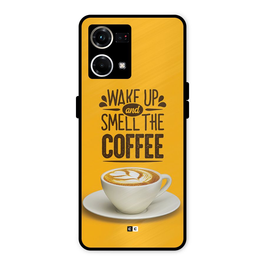 Wake Up Coffee Metal Back Case for Oppo F21s Pro 4G