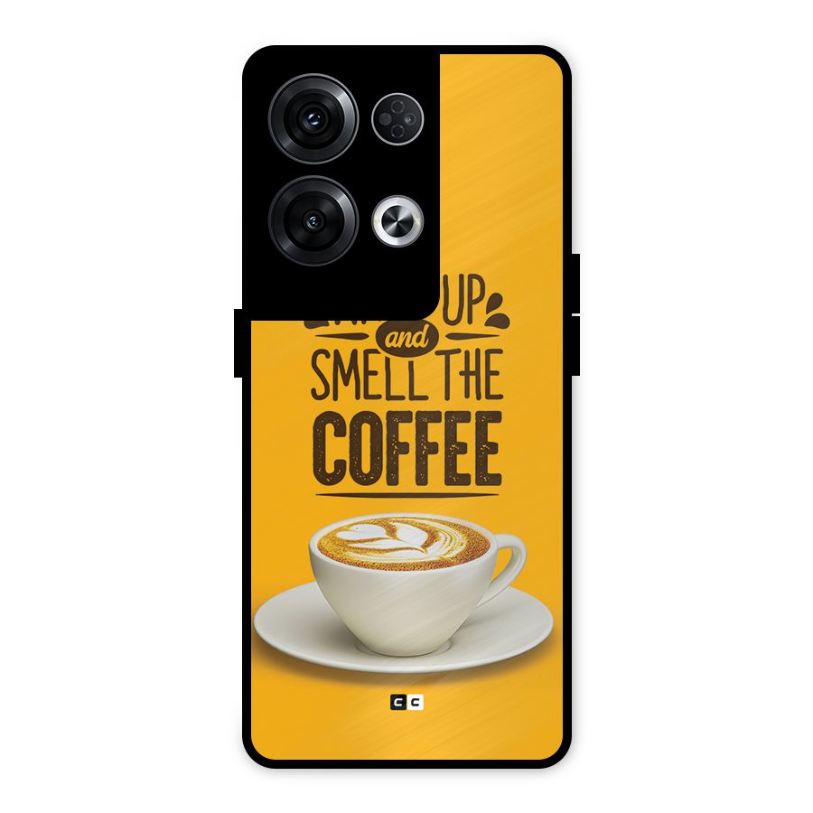 Wake Up Coffee Metal Back Case for Oppo Reno8 Pro 5G