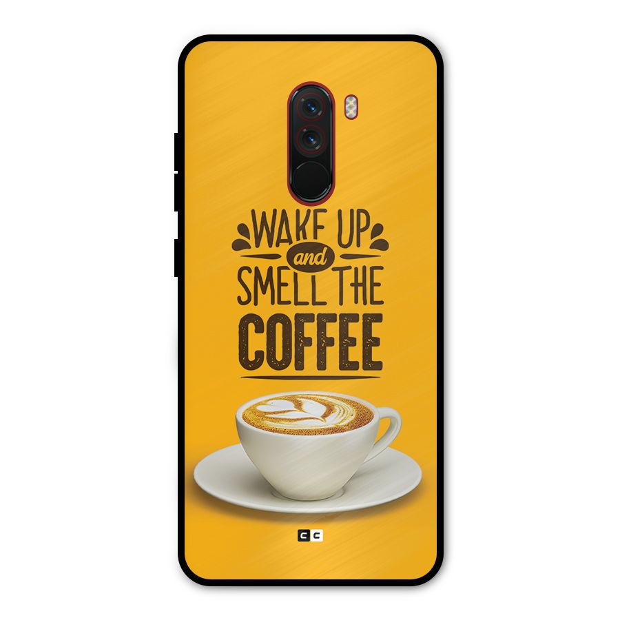 Wake Up Coffee Metal Back Case for Poco F1