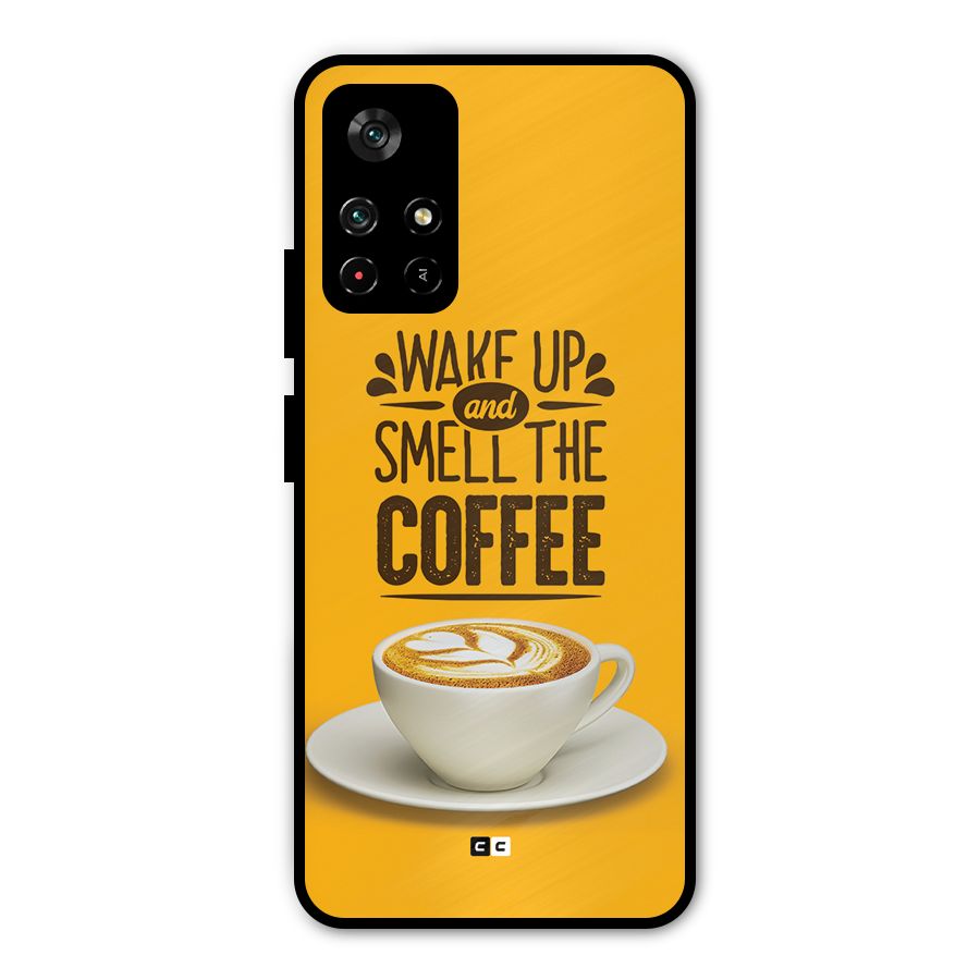 Wake Up Coffee Metal Back Case for Poco M4 Pro 5G