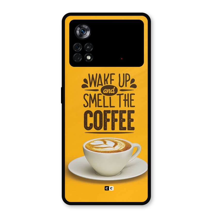 Wake Up Coffee Metal Back Case for Poco X4 Pro 5G