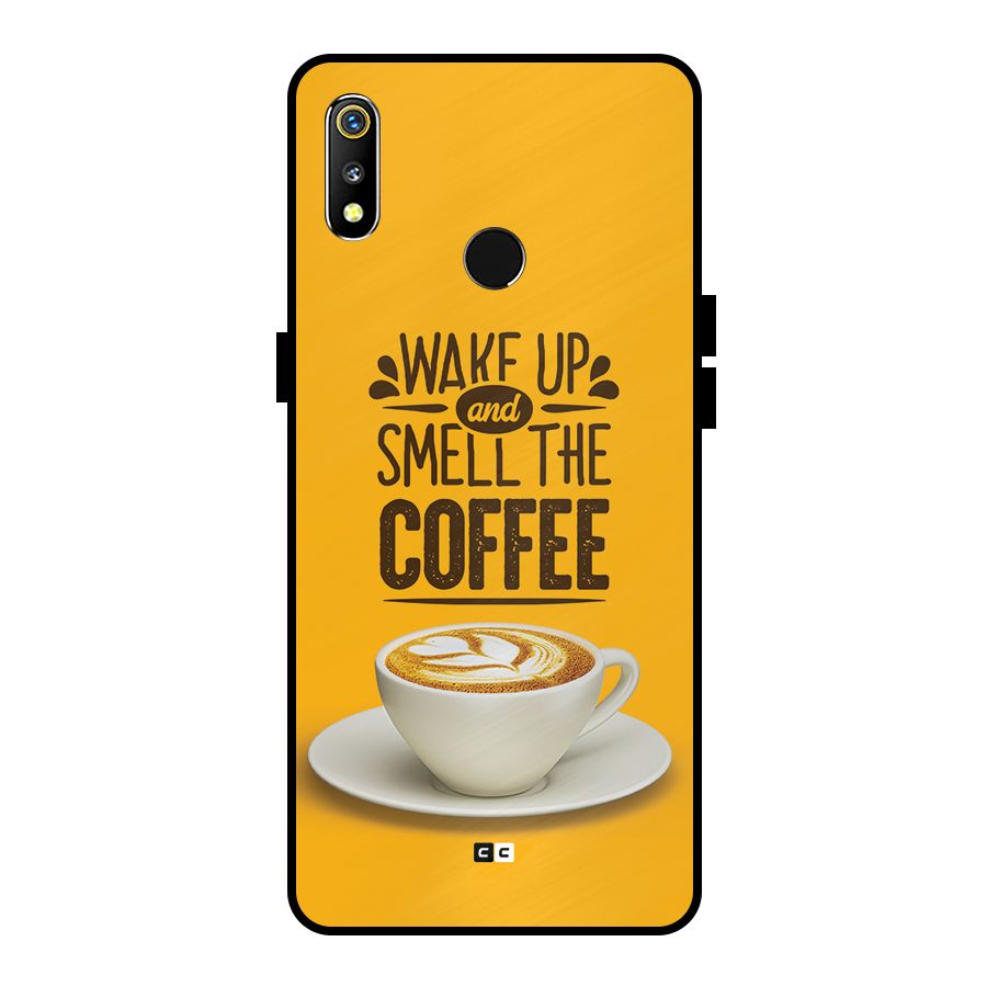 Wake Up Coffee Metal Back Case for Realme 3i