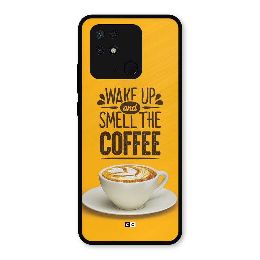Wake Up Coffee Metal Back Case for Redmi 10 Power