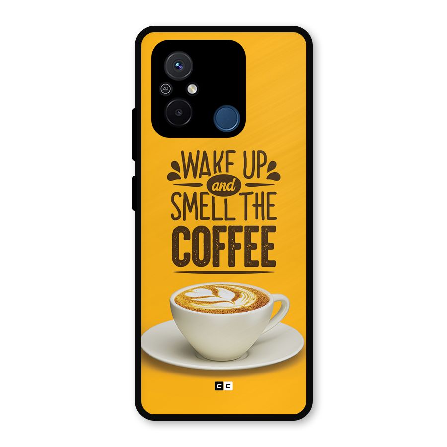 Wake Up Coffee Metal Back Case for Redmi 12C