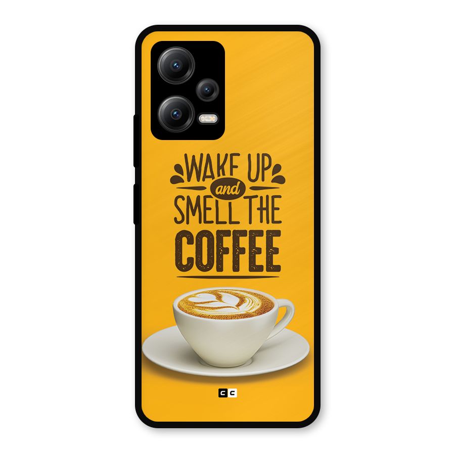 Wake Up Coffee Metal Back Case for Redmi Note 12 5G