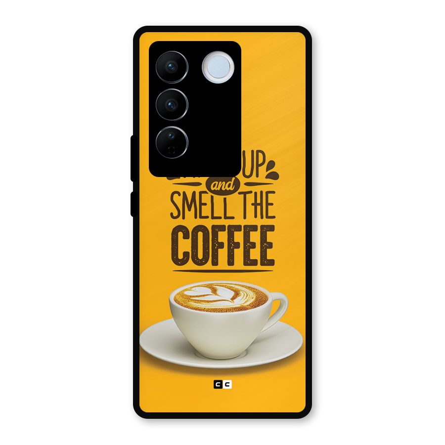 Wake Up Coffee Metal Back Case for Vivo V27