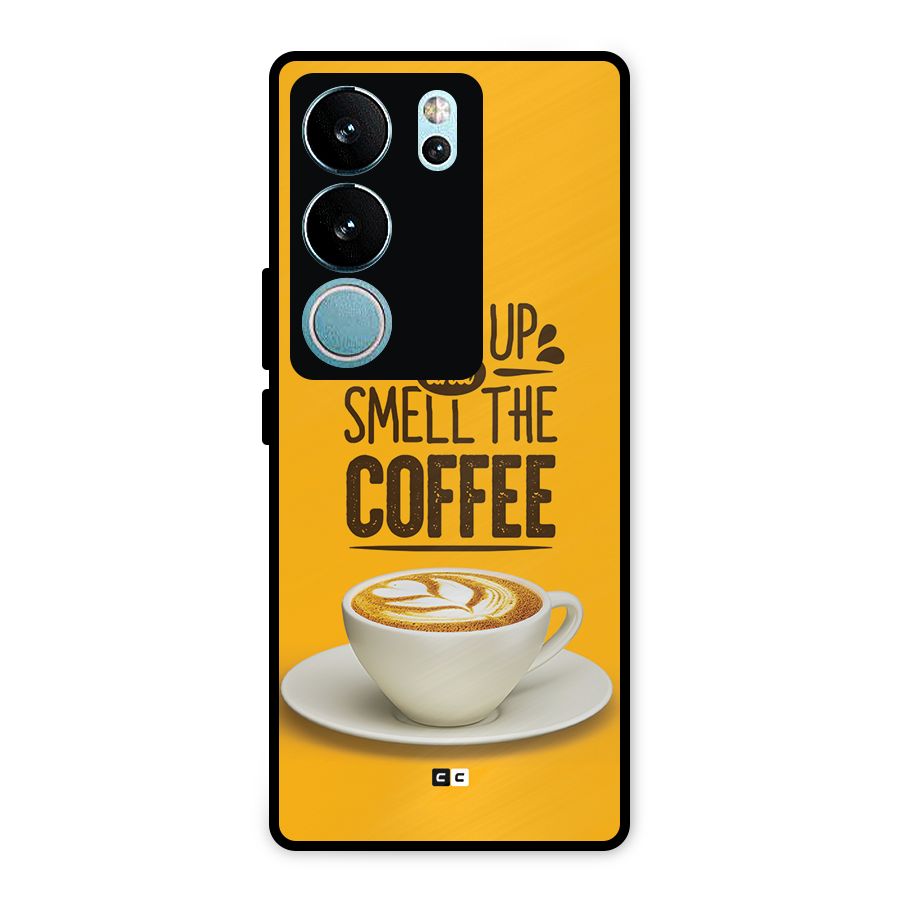 Wake Up Coffee Metal Back Case for Vivo V29 Pro