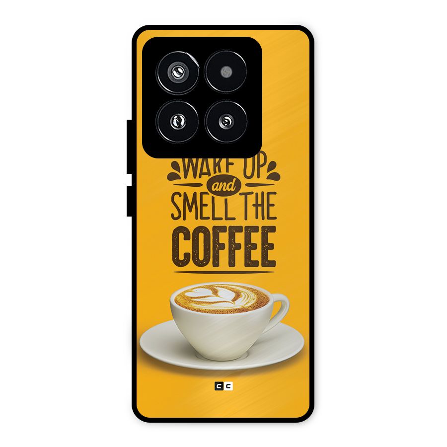 Wake Up Coffee Metal Back Case for Xiaomi 14 Pro