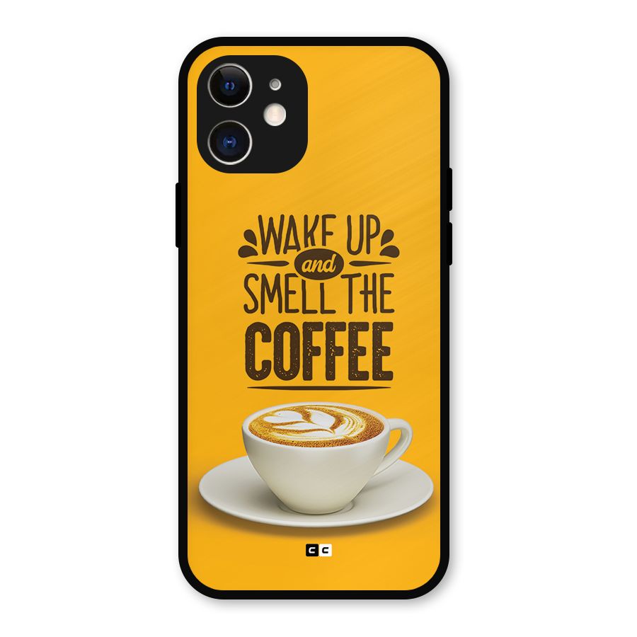 Wake Up Coffee Metal Back Case for iPhone 12