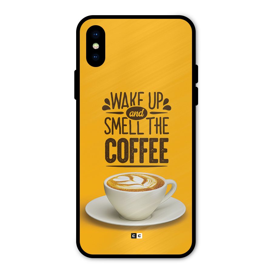 Wake Up Coffee Metal Back Case for iPhone XS