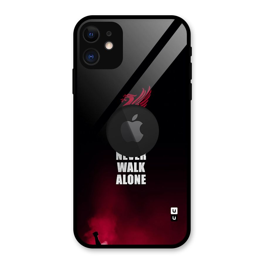 Walk Alone Glass Back Case for iPhone 11 Logo Cut
