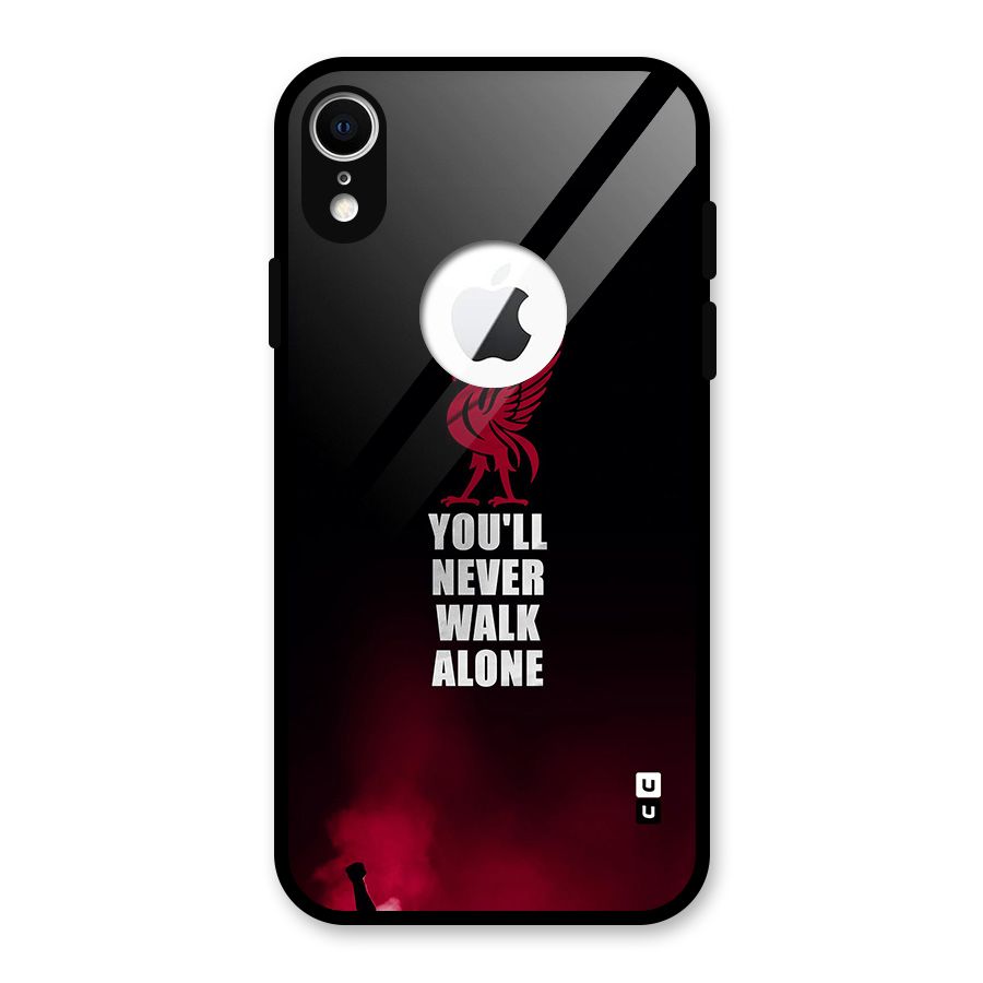 Walk Alone Glass Back Case for iPhone XR Logo Cut