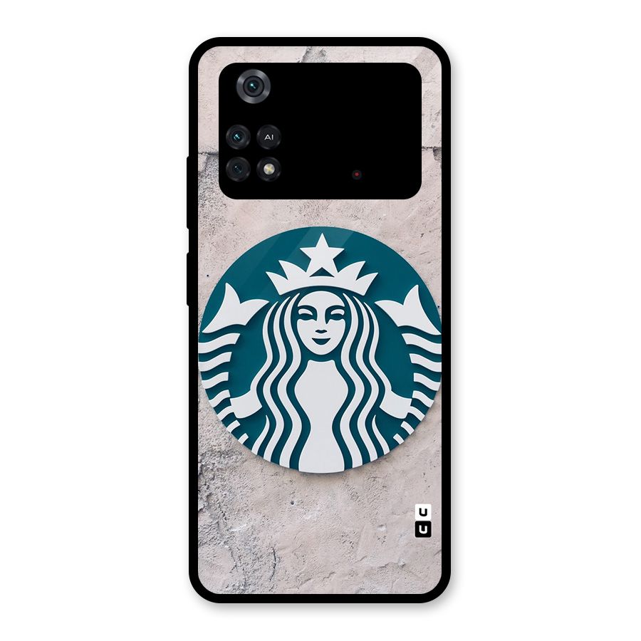 Wall StarBucks Glass Back Case for Poco M4 Pro 4G