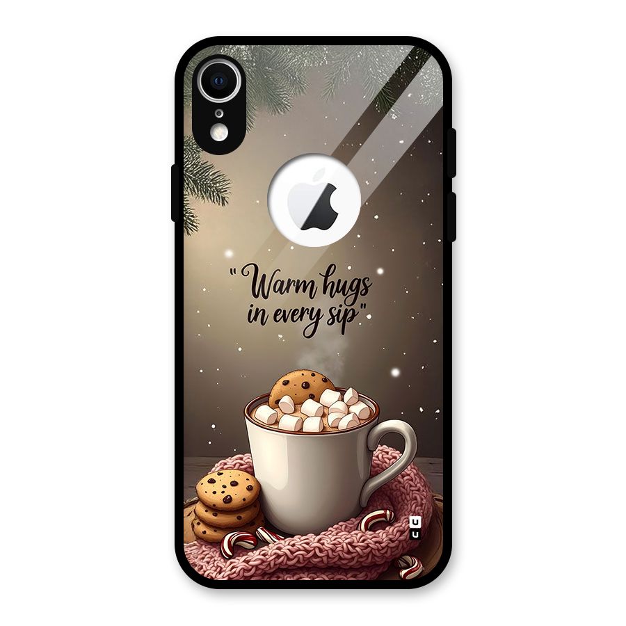 Warm Hugs Glass Back Case for iPhone XR Logo Cut
