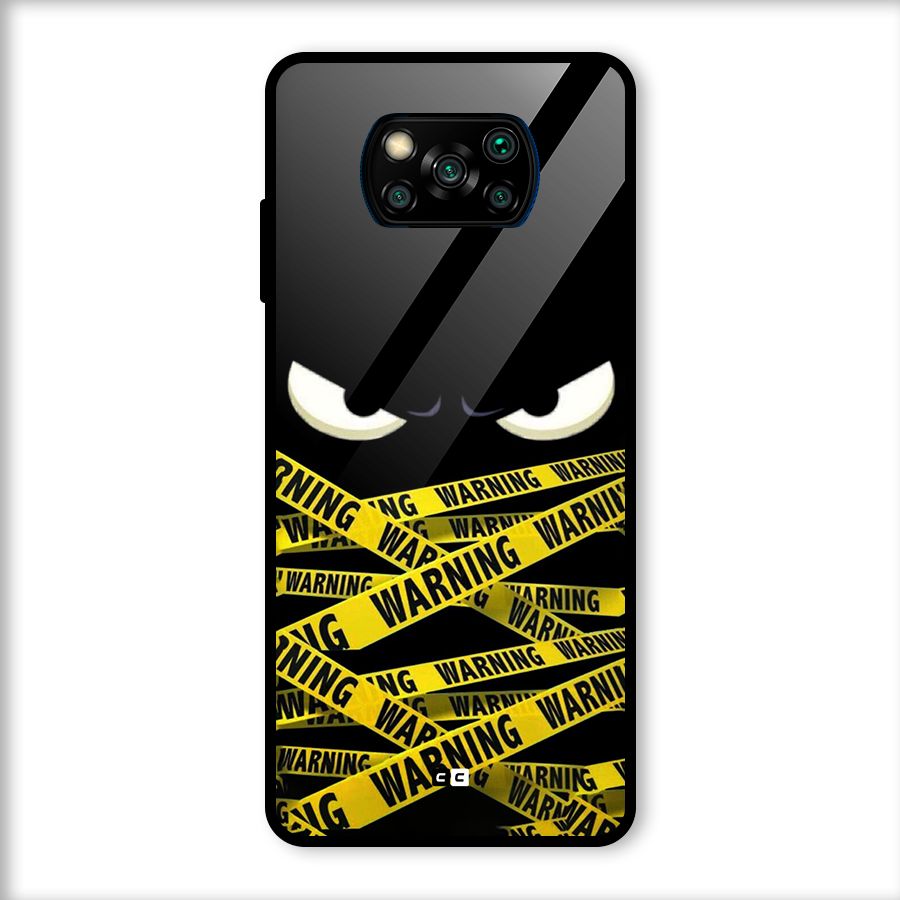 Warning Eyes Glass Back Case for Poco X3