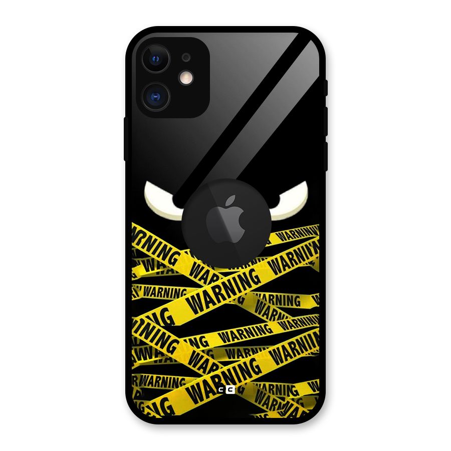 Warning Eyes Glass Back Case for iPhone 11 Logo Cut