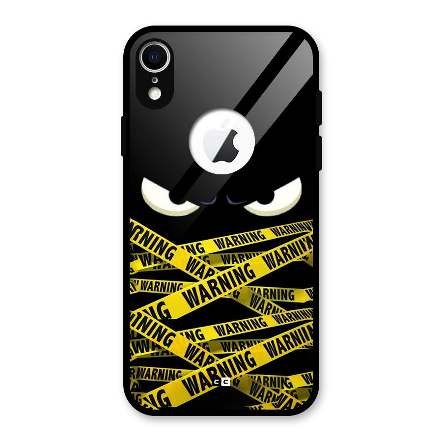 Warning Eyes Glass Back Case for iPhone XR Logo Cut