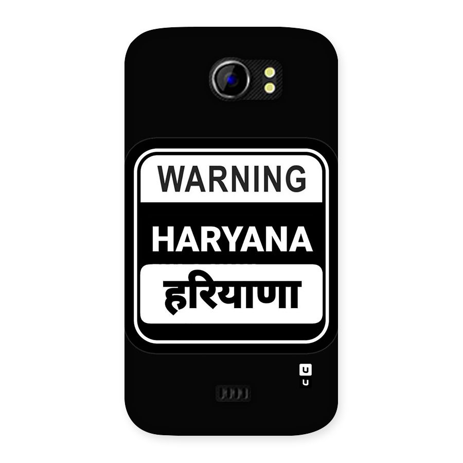 Warning Haryana Back Case for Canvas 2 A110