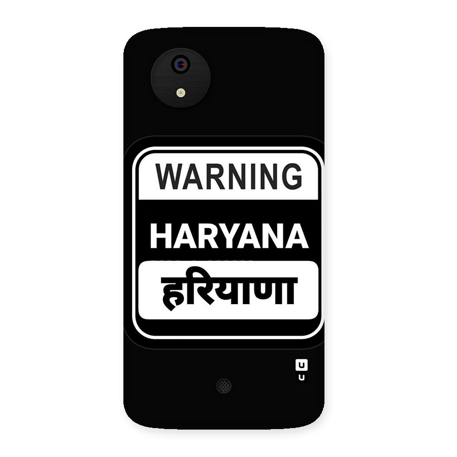 Warning Haryana Back Case for Canvas A1  AQ4501