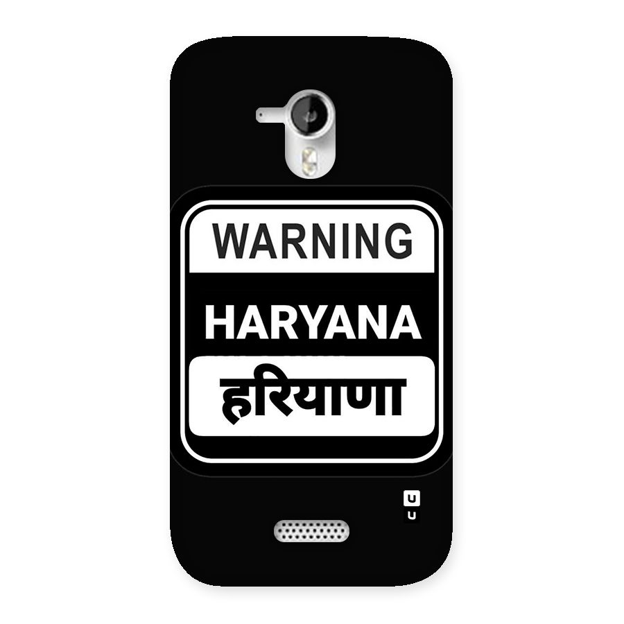 Warning Haryana Back Case for Canvas HD A116