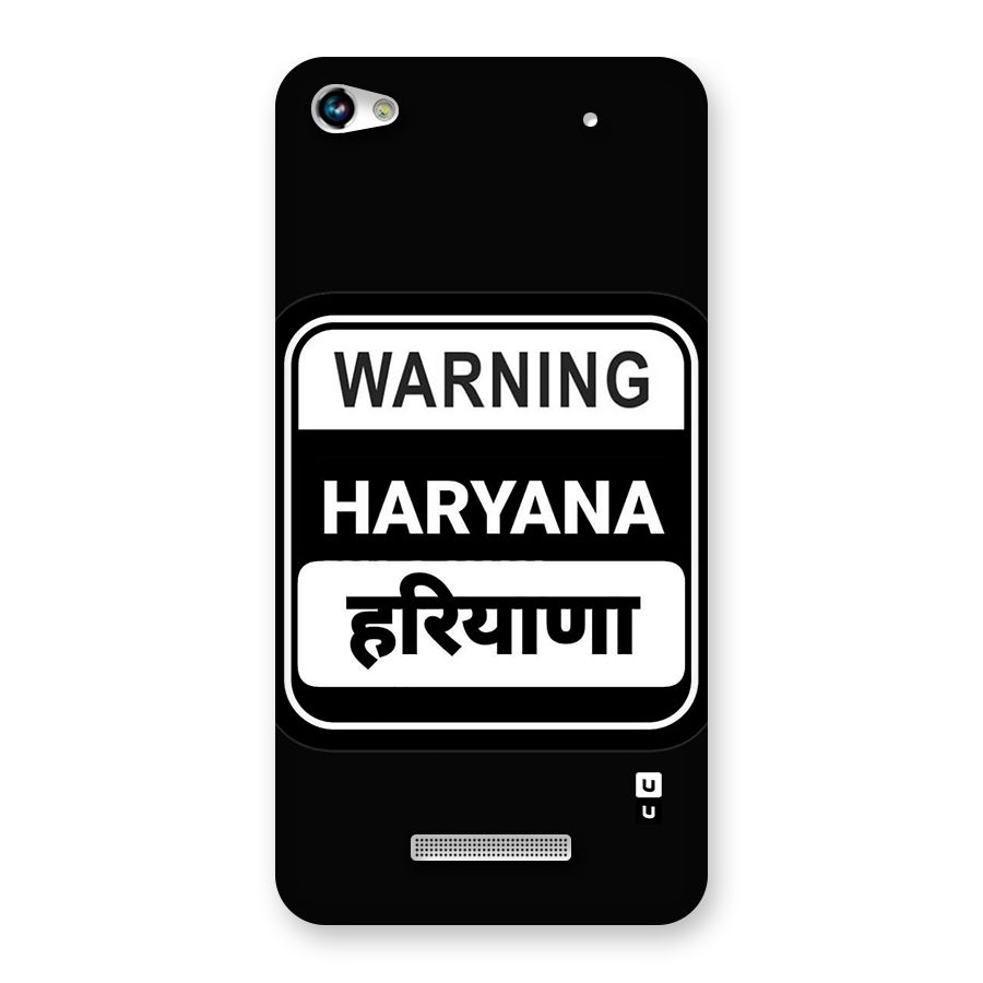 Warning Haryana Back Case for Canvas Hue 2 A316