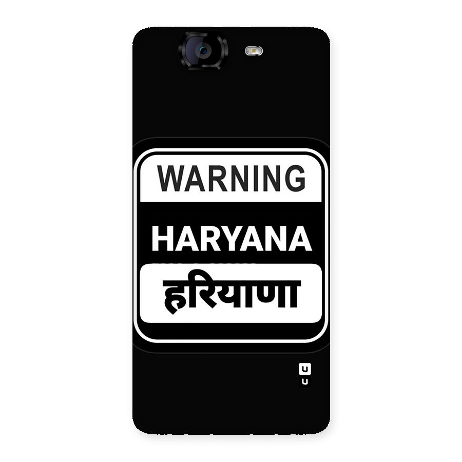 Warning Haryana Back Case for Canvas Knight A350