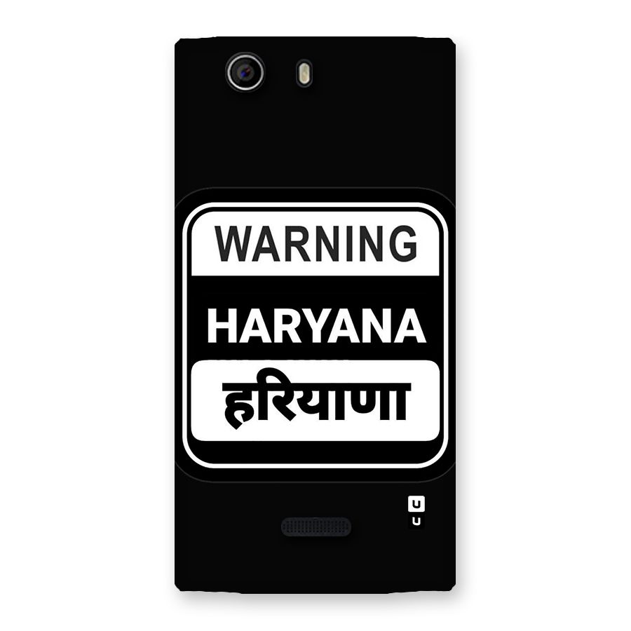 Warning Haryana Back Case for Canvas Nitro 2 E311