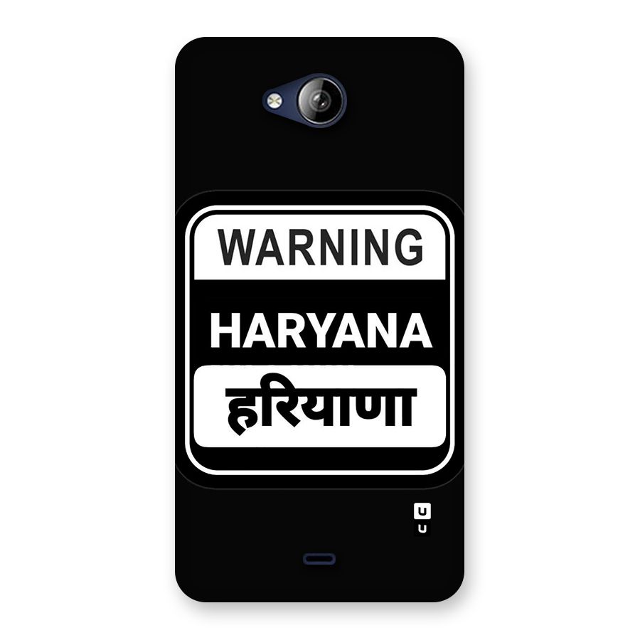Warning Haryana Back Case for Canvas Play Q355