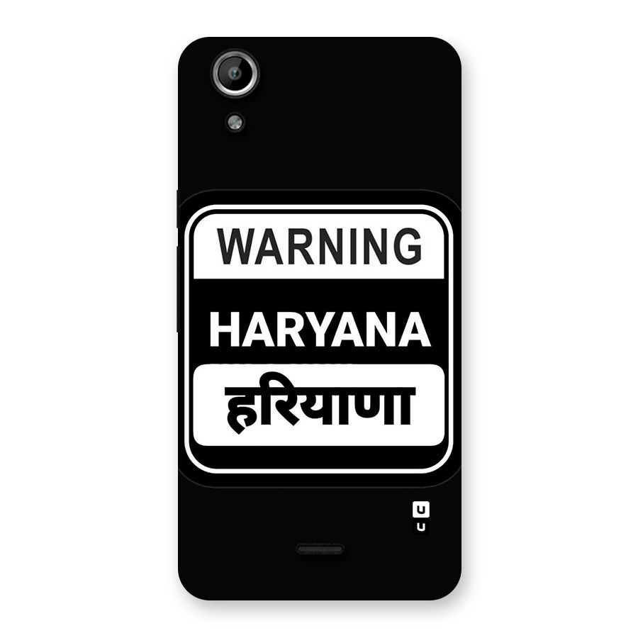 Warning Haryana Back Case for Canvas Selfie Lens Q345