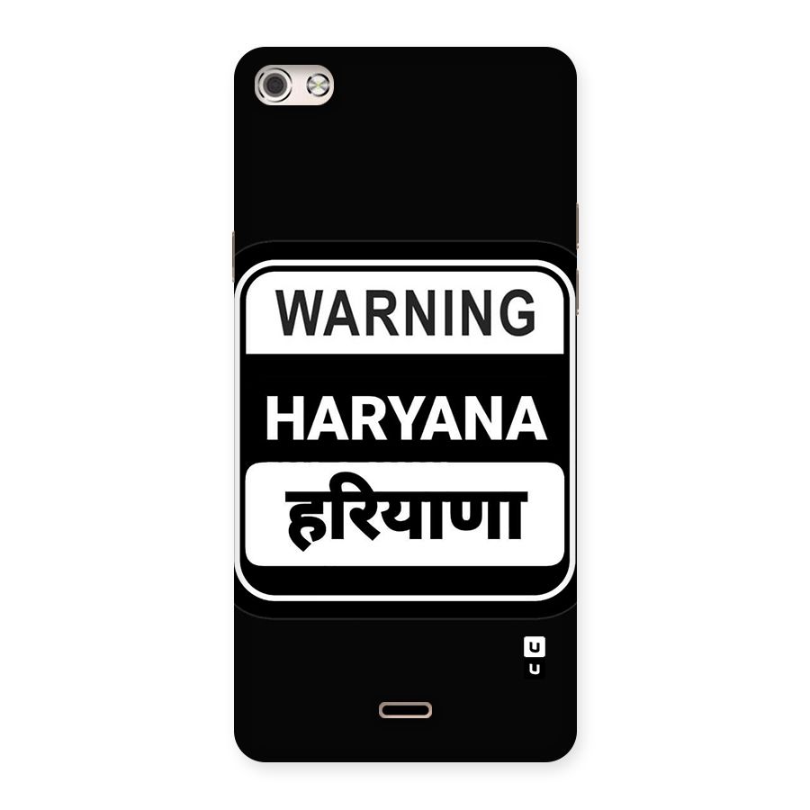 Warning Haryana Back Case for Canvas Silver 5