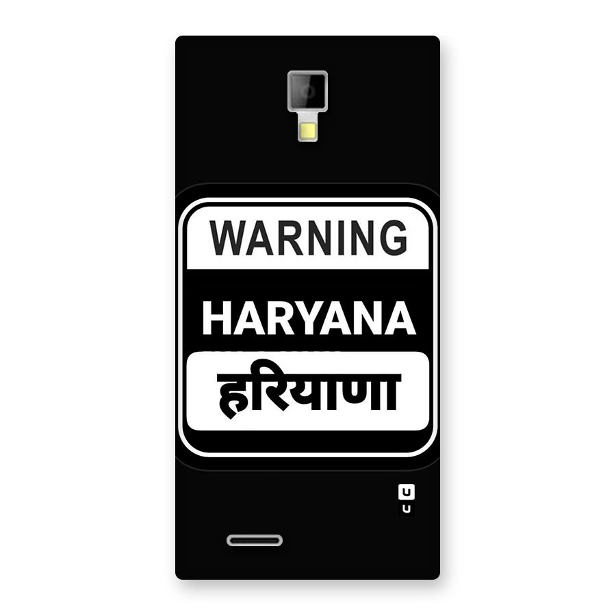 Warning Haryana Back Case for Canvas Xpress A99