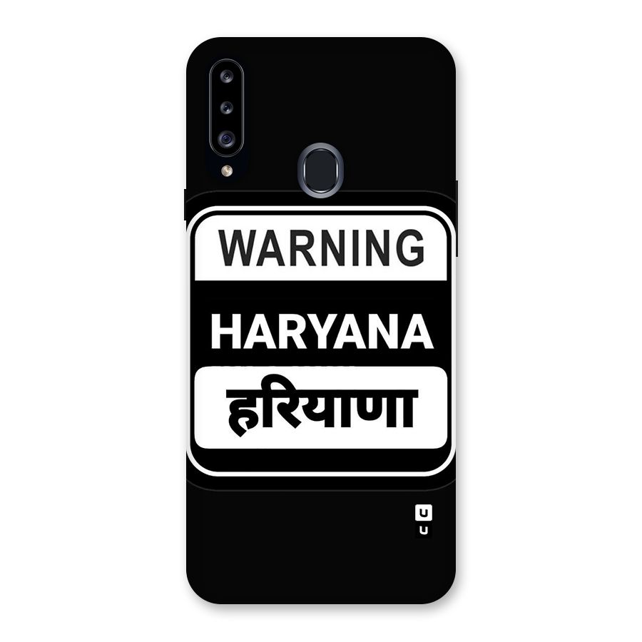 Warning Haryana Back Case for Galaxy A20s