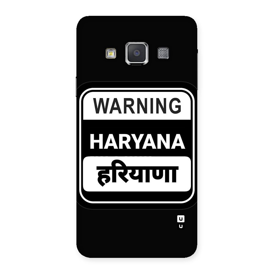 Warning Haryana Back Case for Galaxy A3