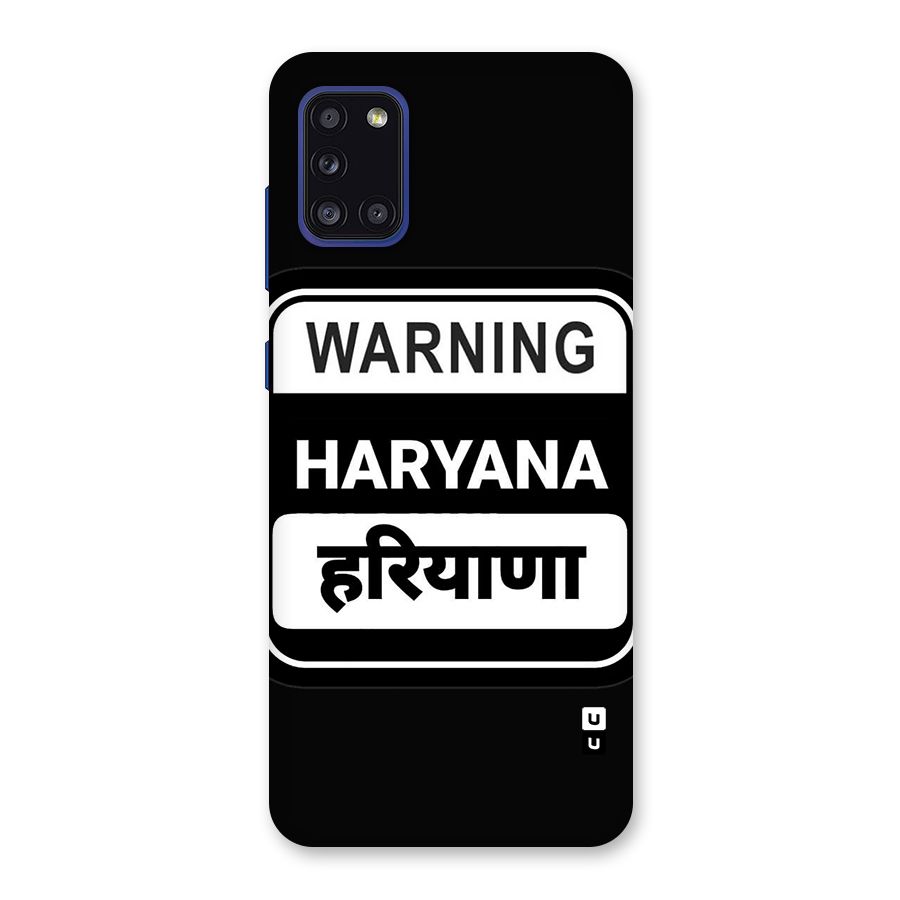 Warning Haryana Back Case for Galaxy A31