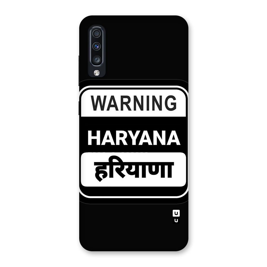 Warning Haryana Back Case for Galaxy A70