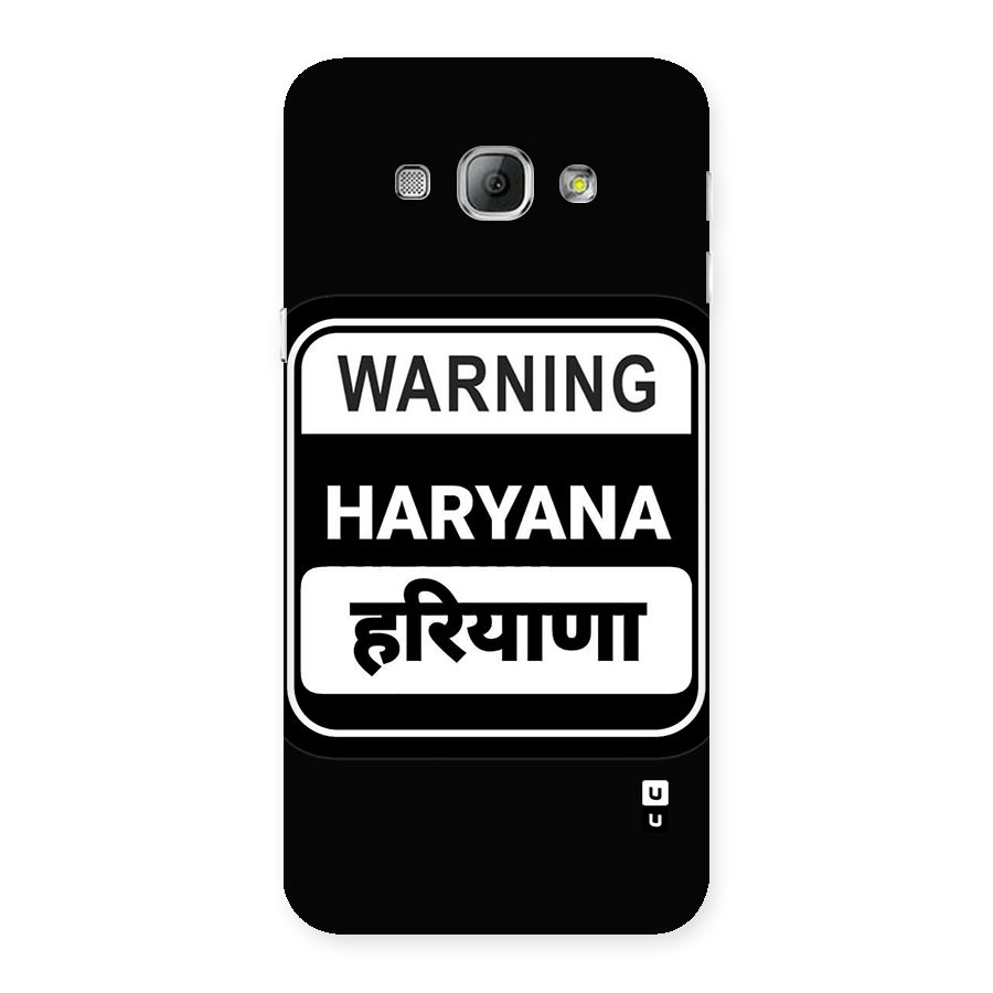 Warning Haryana Back Case for Galaxy A8