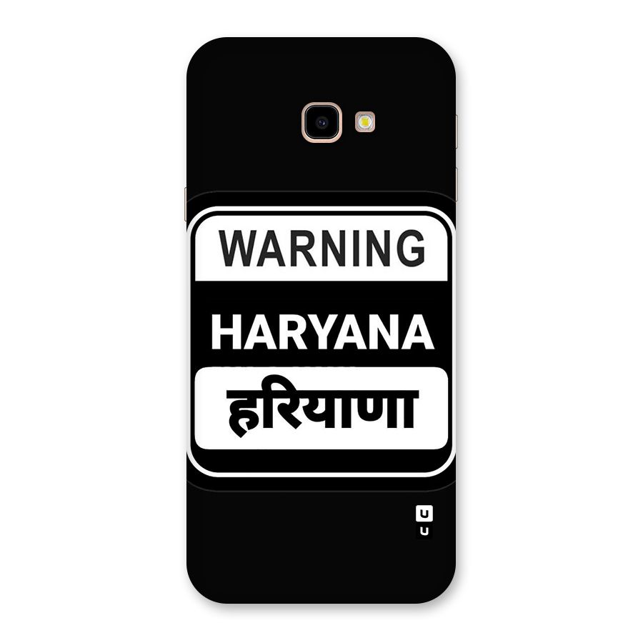 Warning Haryana Back Case for Galaxy J4 Plus
